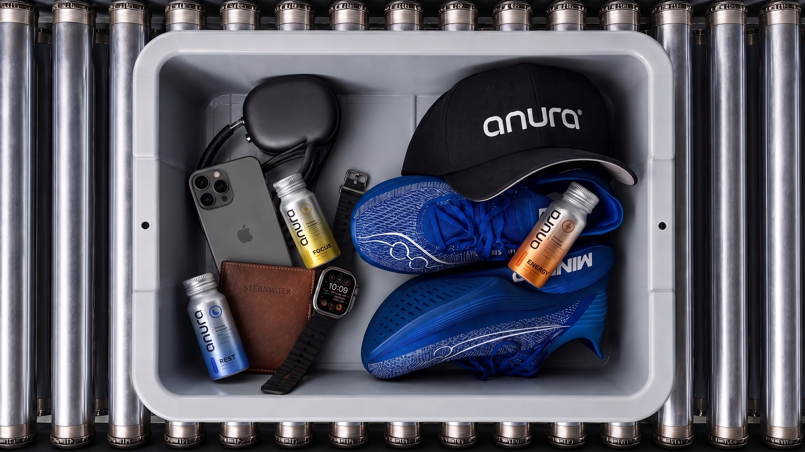 Kit diario Anura — bodegón cenital con producto